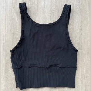 Lululemon Power Pivot Ribbed Crop Tank Black 4